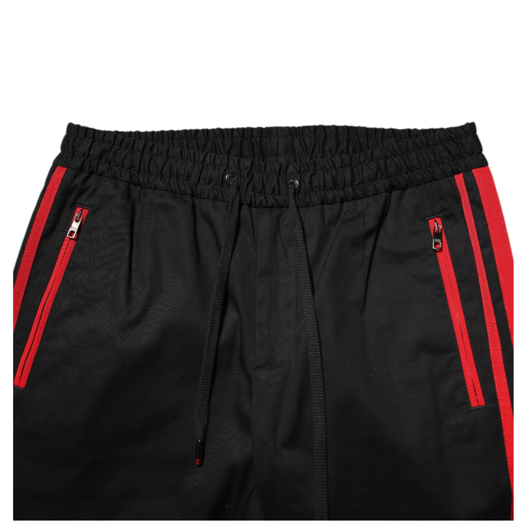 Red Stripe Cotton Logo Jogger Sweatpants Pants