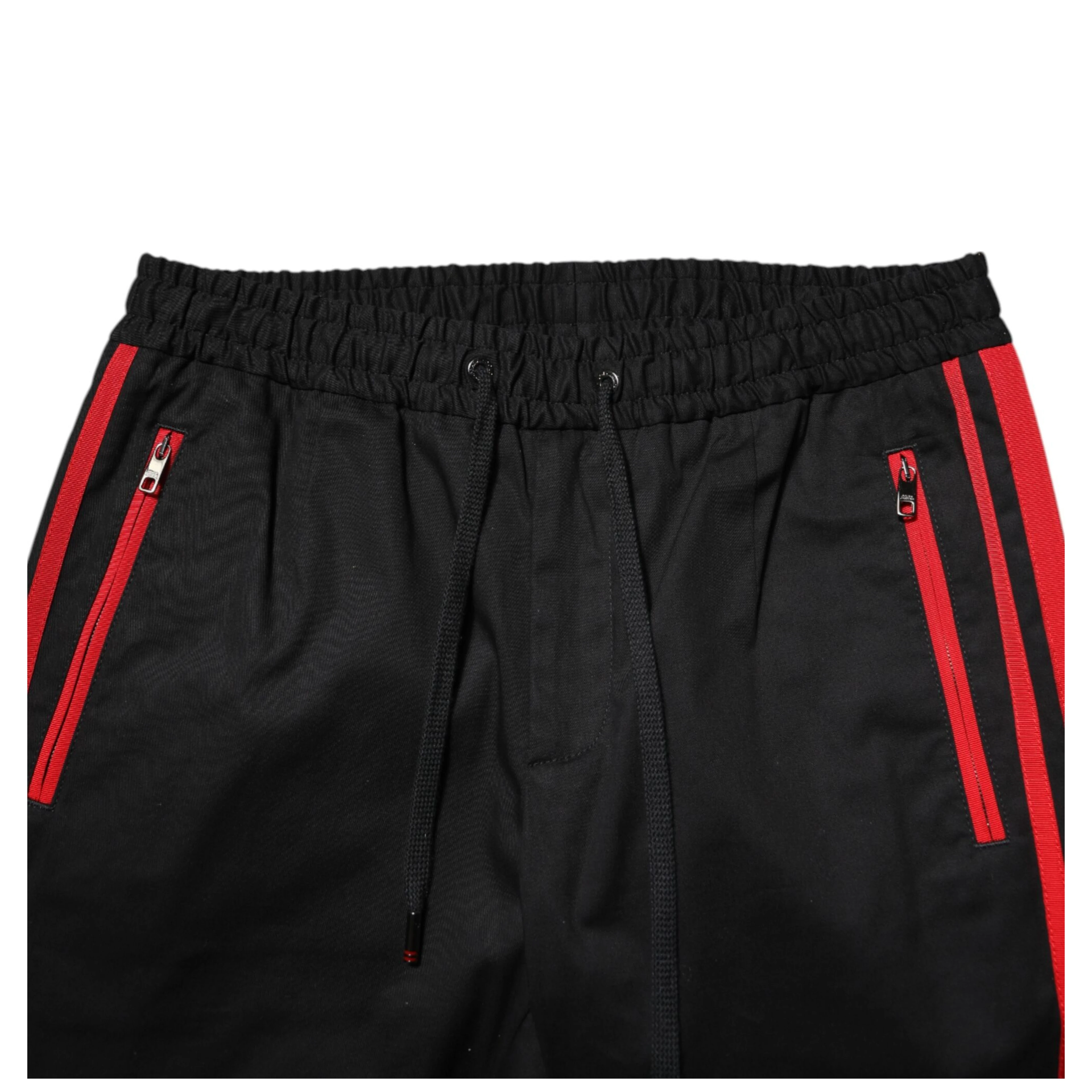 Red Stripe Cotton Logo Jogger Sweatpants Pants