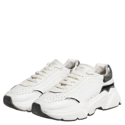 White Daymaster Leather Low Top Sneakers Shoes