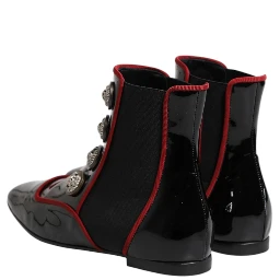 Black Jackie Buttoned Chelsea Boots Shoes