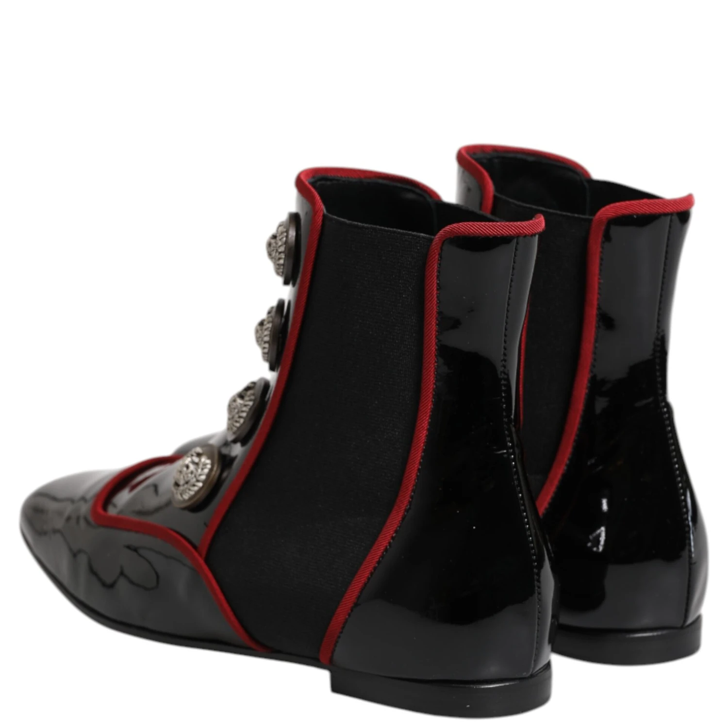 Black Jackie Buttoned Chelsea Boots Shoes