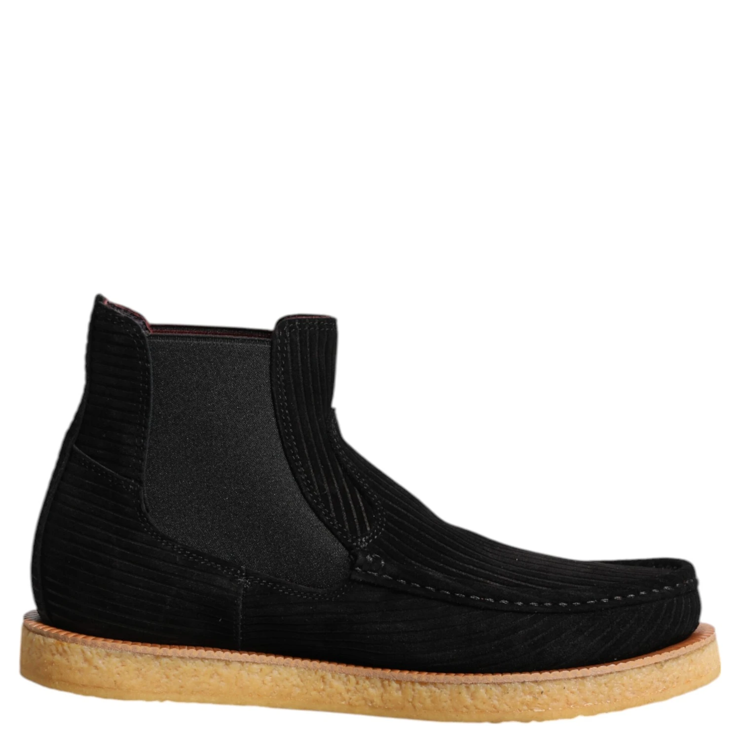 Black Calf Suede Slip On Ankle Boots Shoes