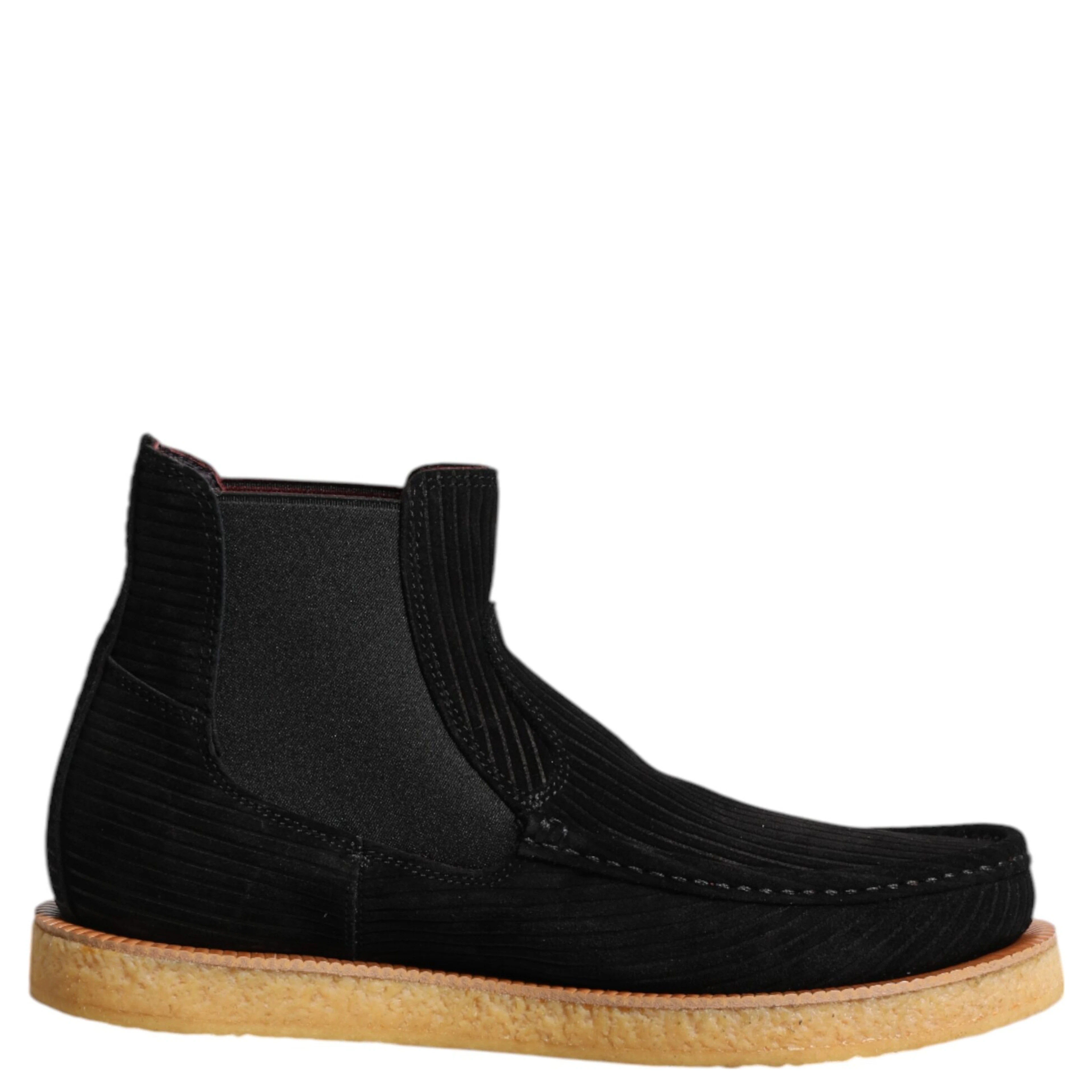 Black Calf Suede Slip On Ankle Boots Shoes