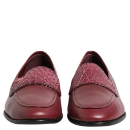 Burgundy Leather Formal Slip On Shoes