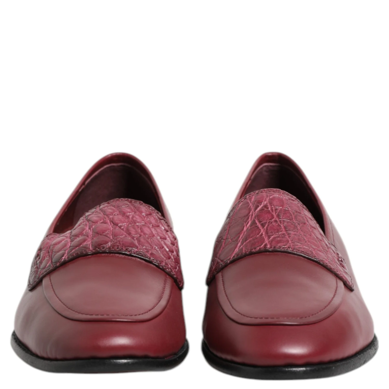 Burgundy Leather Formal Slip On Shoes