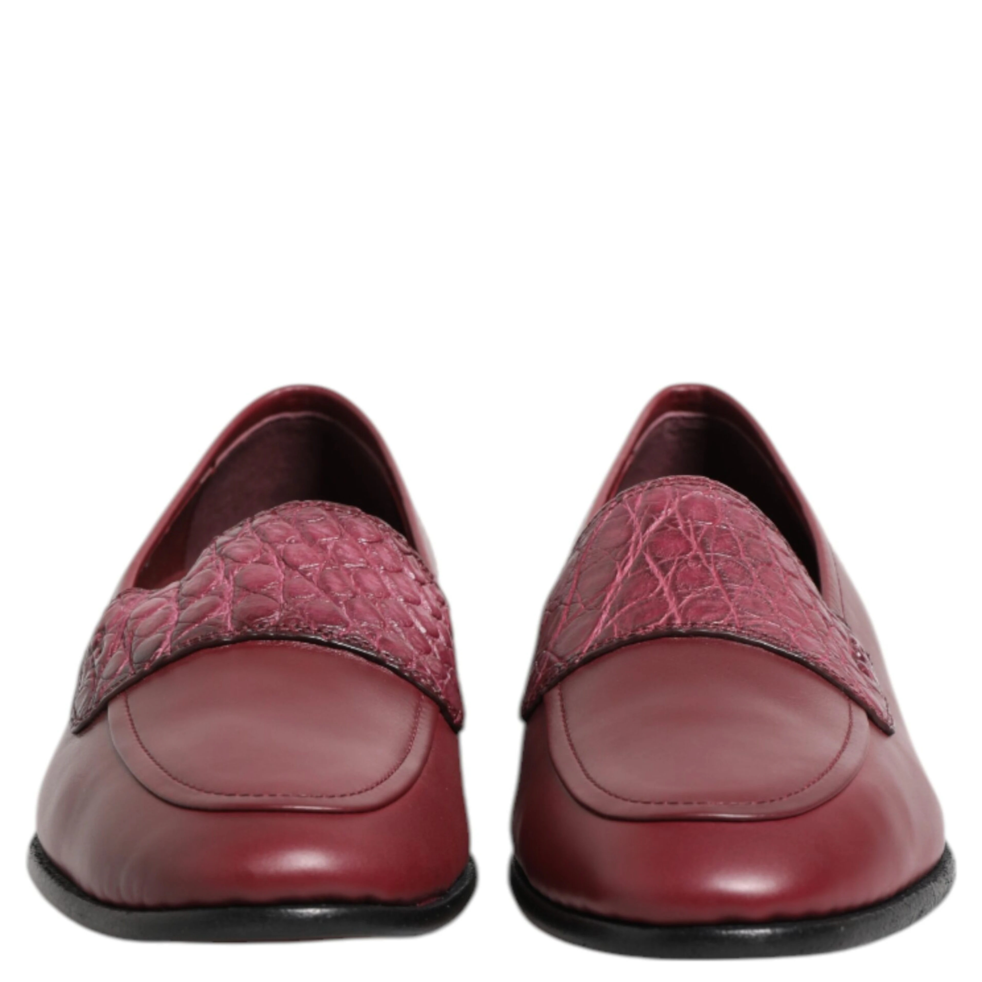 Burgundy Leather Formal Slip On Shoes