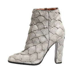 Off White Leather Heels Ankle Boots Shoes