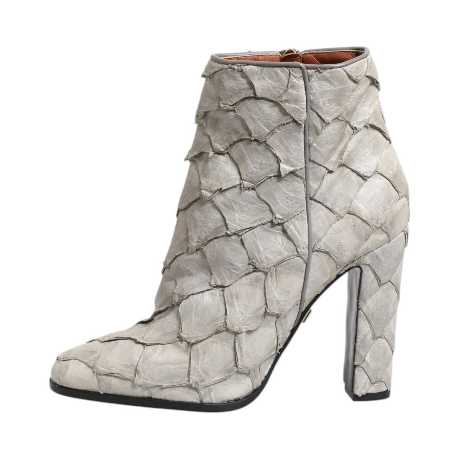 Off White Leather Heels Ankle Boots Shoes
