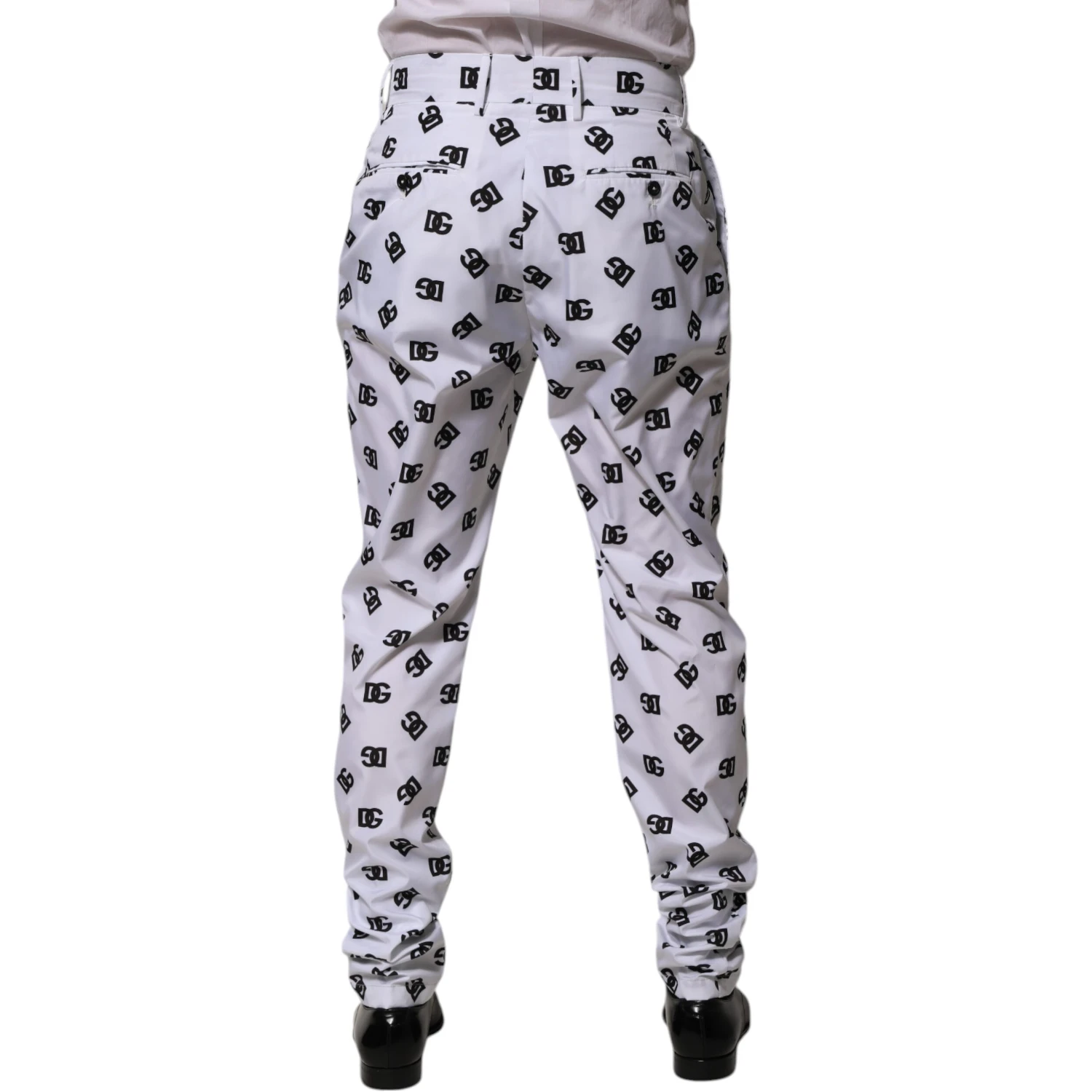 White Logo Cotton Skinny Denim Trouser Pants