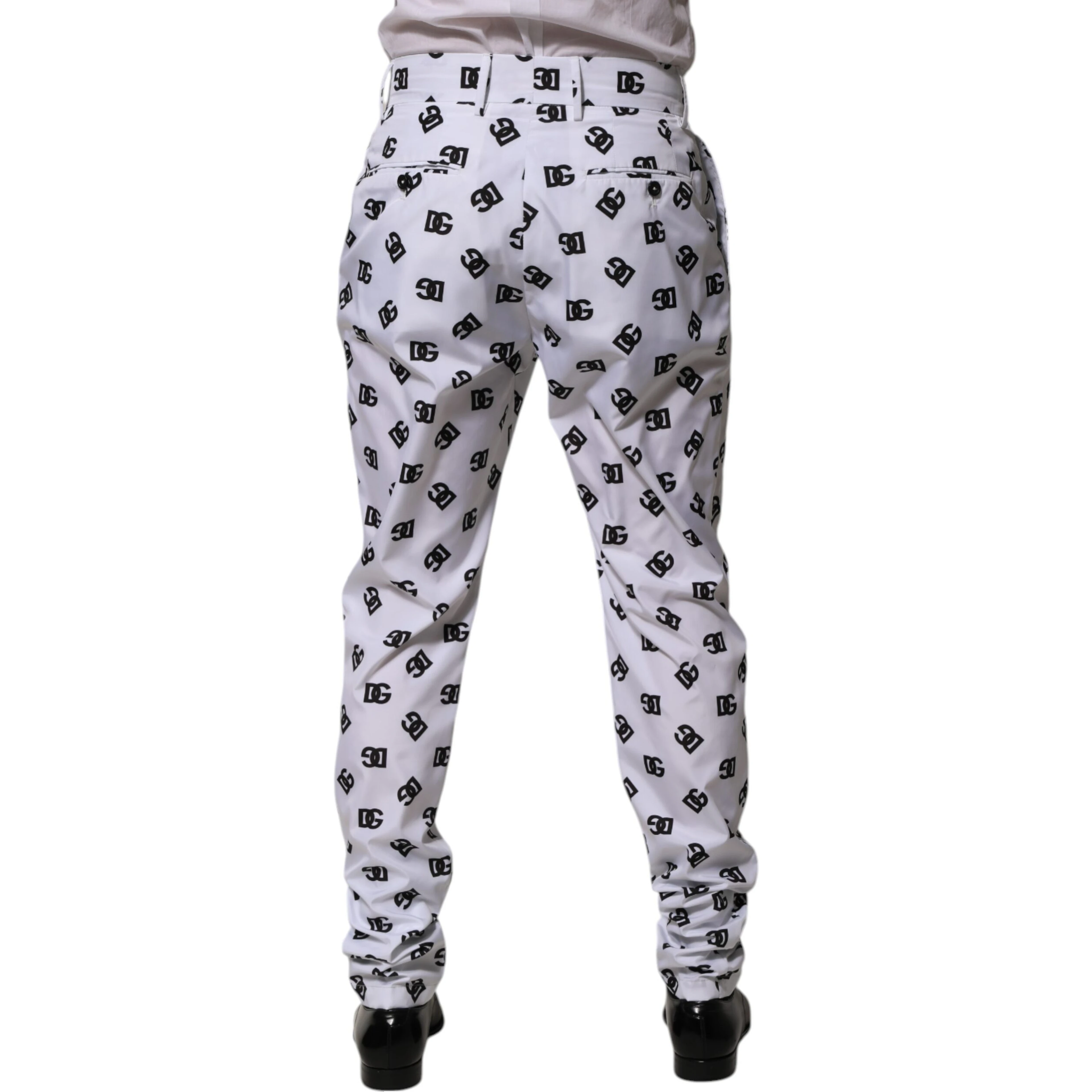 White Logo Cotton Skinny Denim Trouser Pants