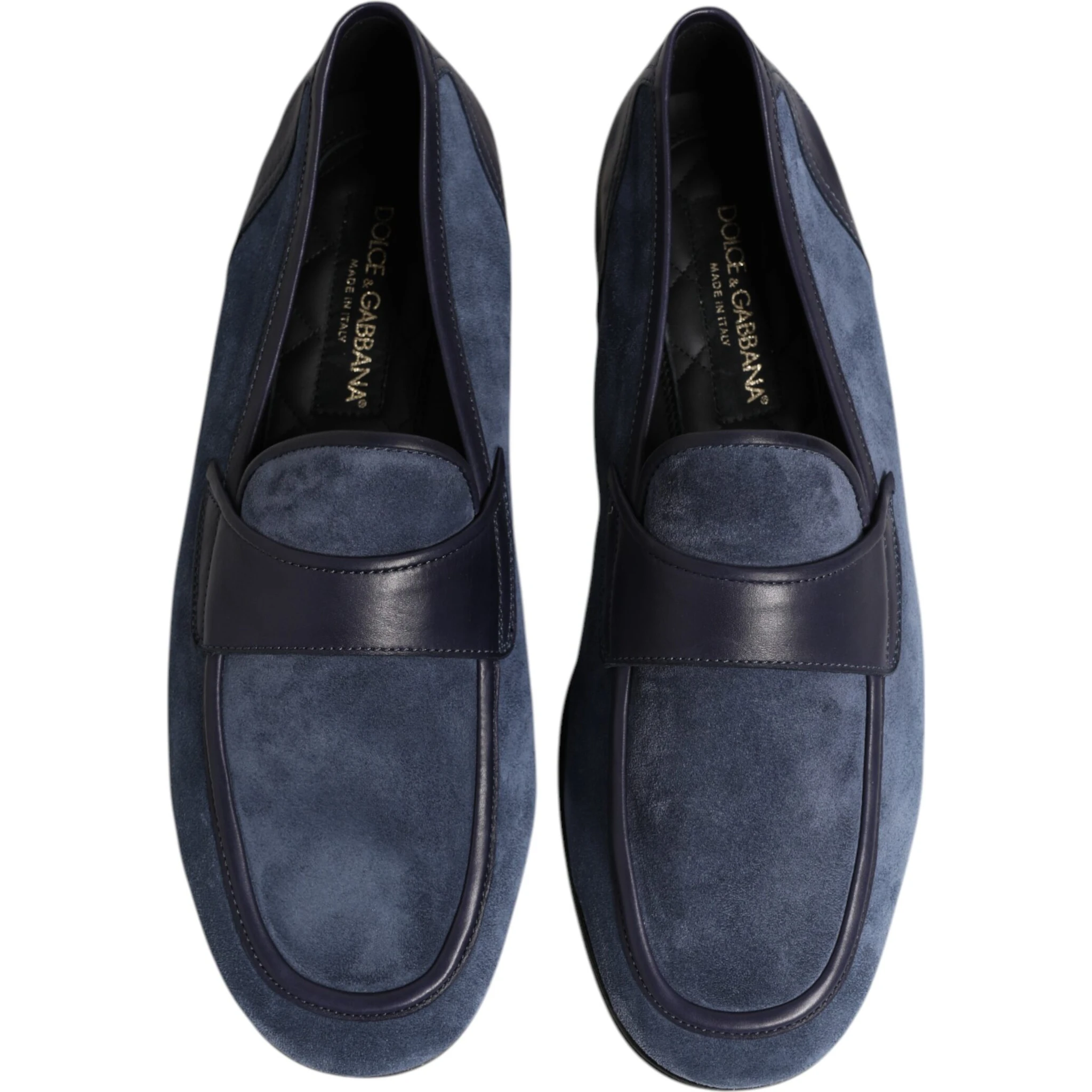 Blue Suede Leather Loafers Moccasin Shoes