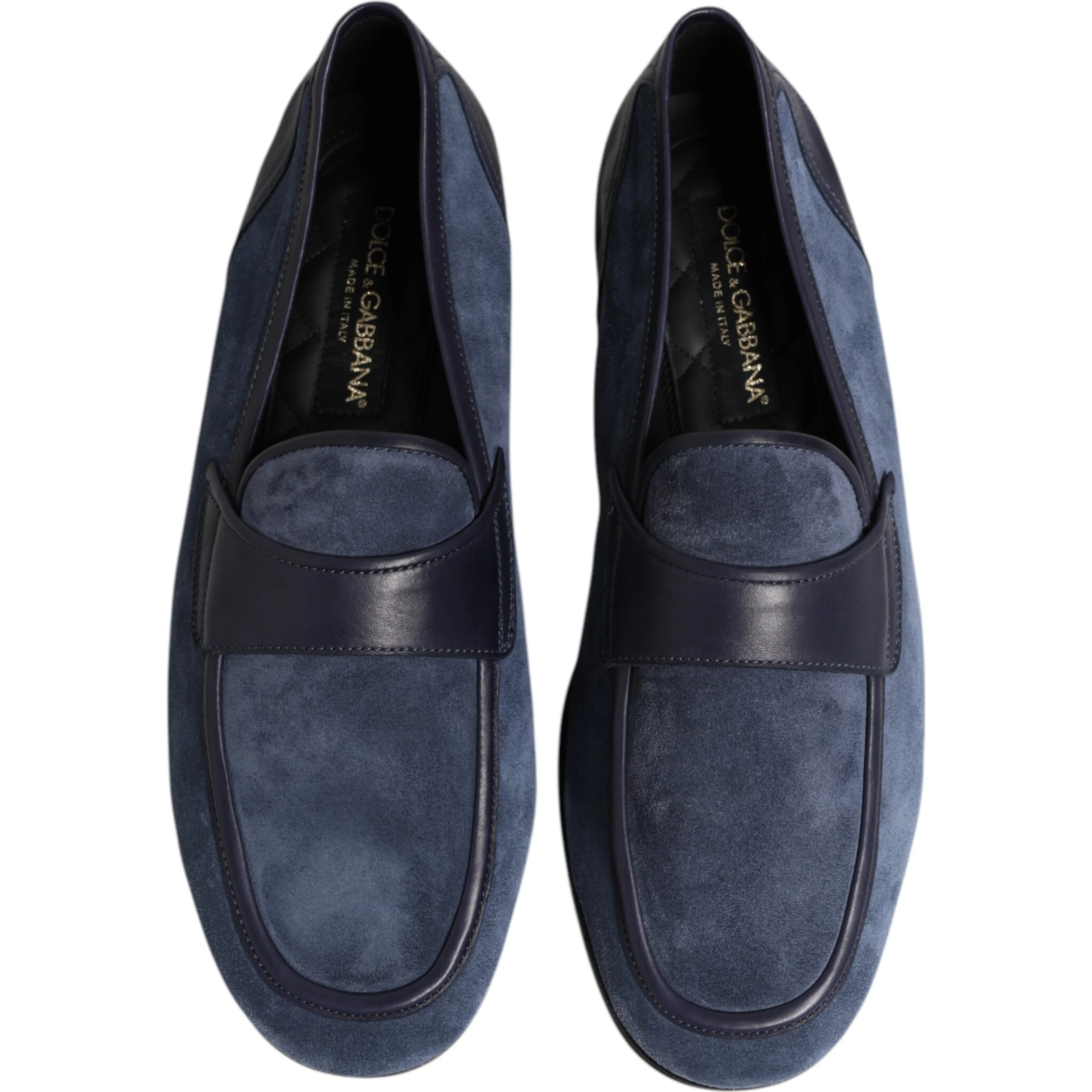 Blue Suede Leather Loafers Moccasin Shoes