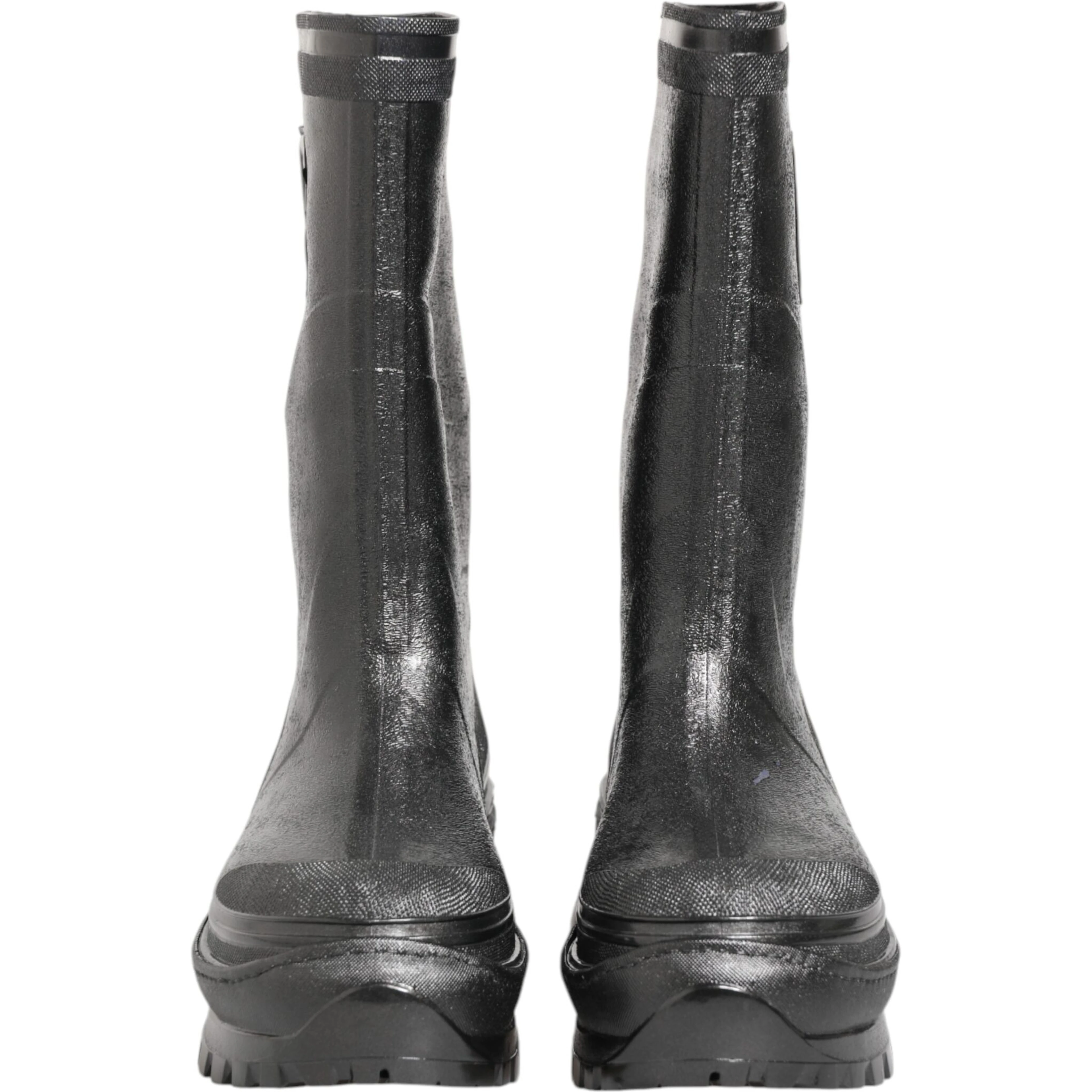 Metallic Gray Pull On Rain Boots Shoes