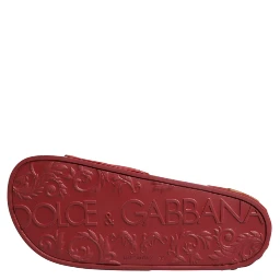 Red Devotion Matelassé Leather Slides Shoes