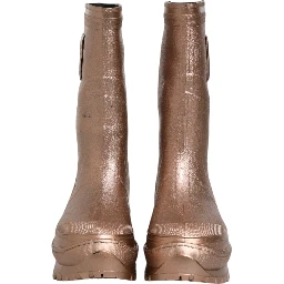 Metallic Gold Pull On Rain Boots Shoes