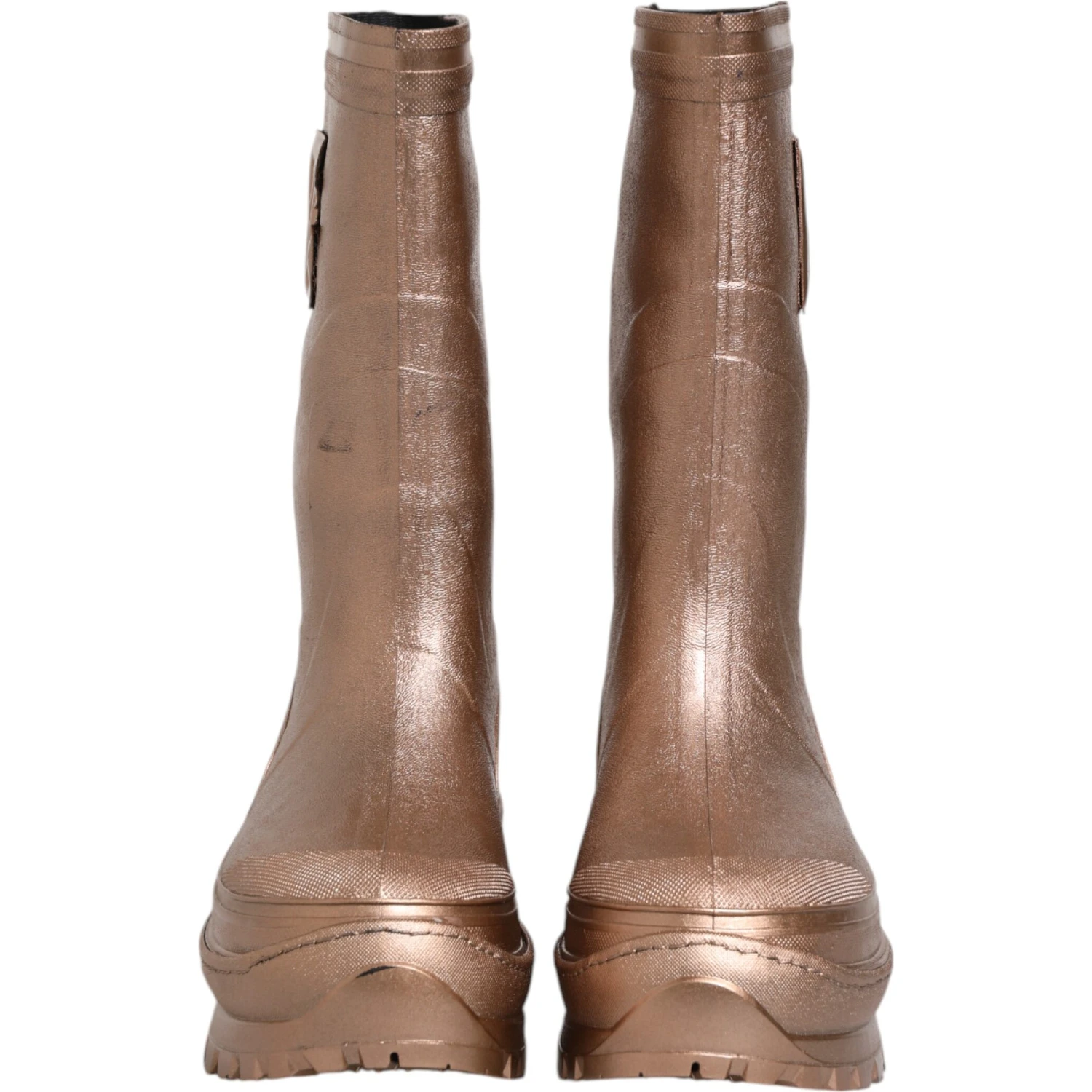 Metallic Gold Pull On Rain Boots Shoes