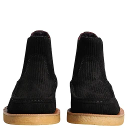 Black Calf Suede Slip On Ankle Boots Shoes