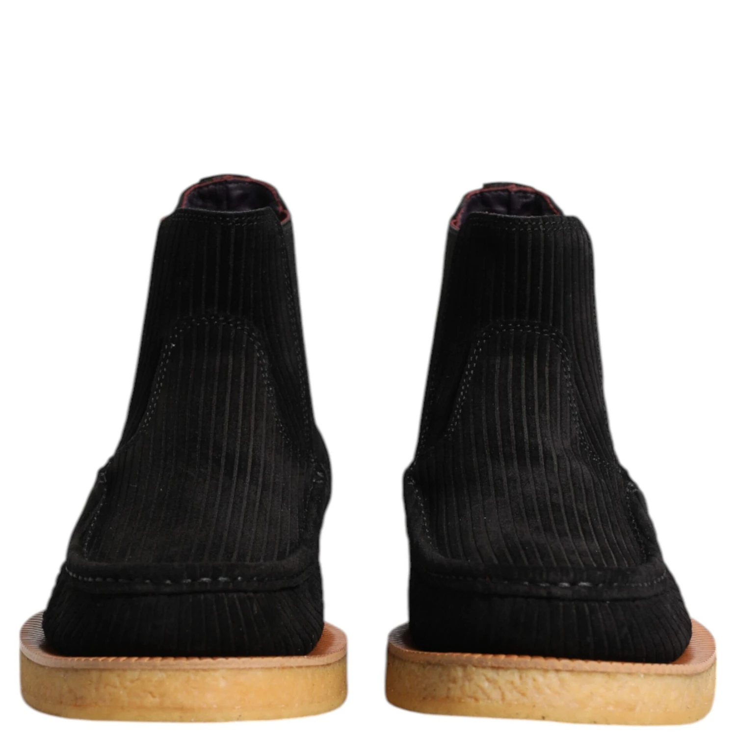 Black Calf Suede Slip On Ankle Boots Shoes
