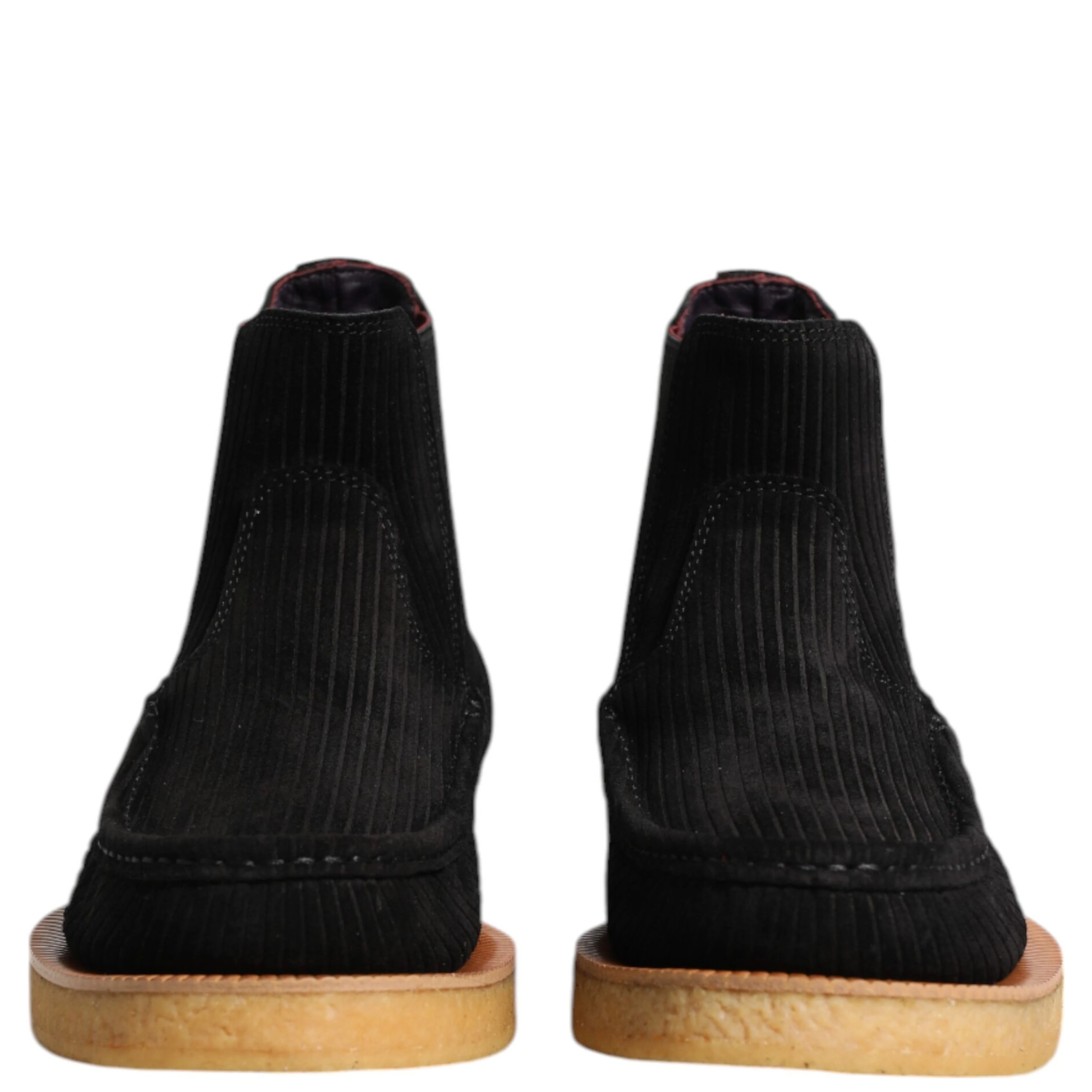 Black Calf Suede Slip On Ankle Boots Shoes