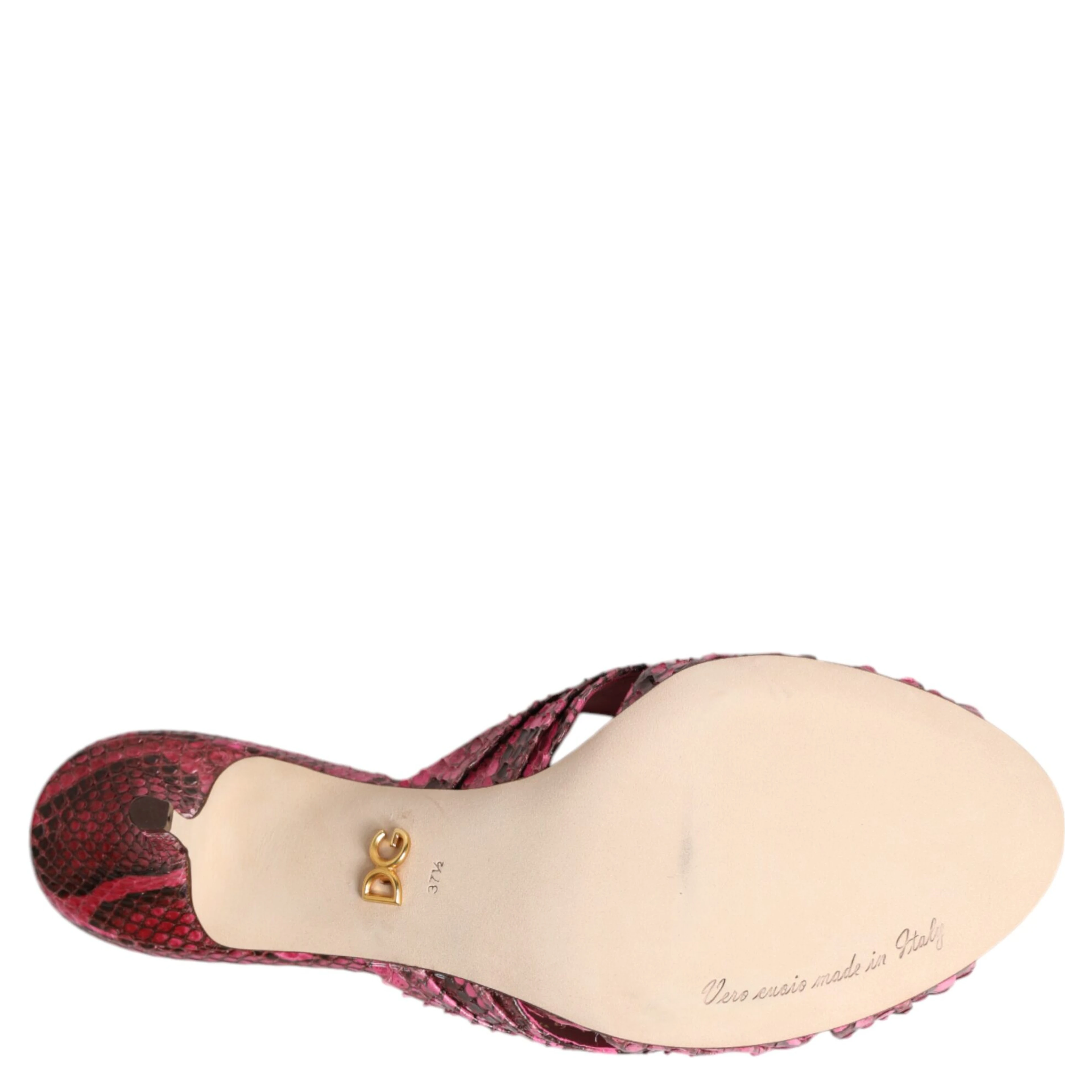 Pink Leather Heels Slides Sandals Shoes