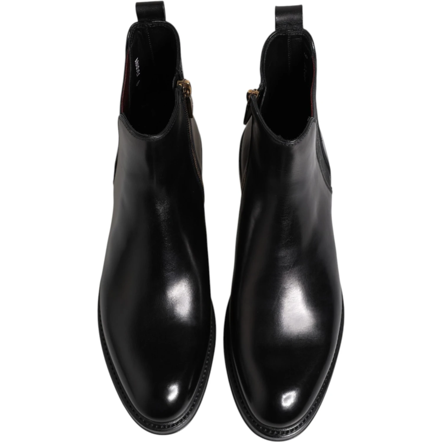 Black Chelsea Leather Mid Calf Boots Shoes