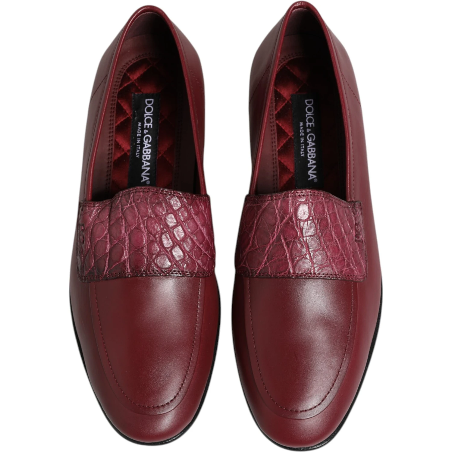 Burgundy Leather Formal Slip On Shoes