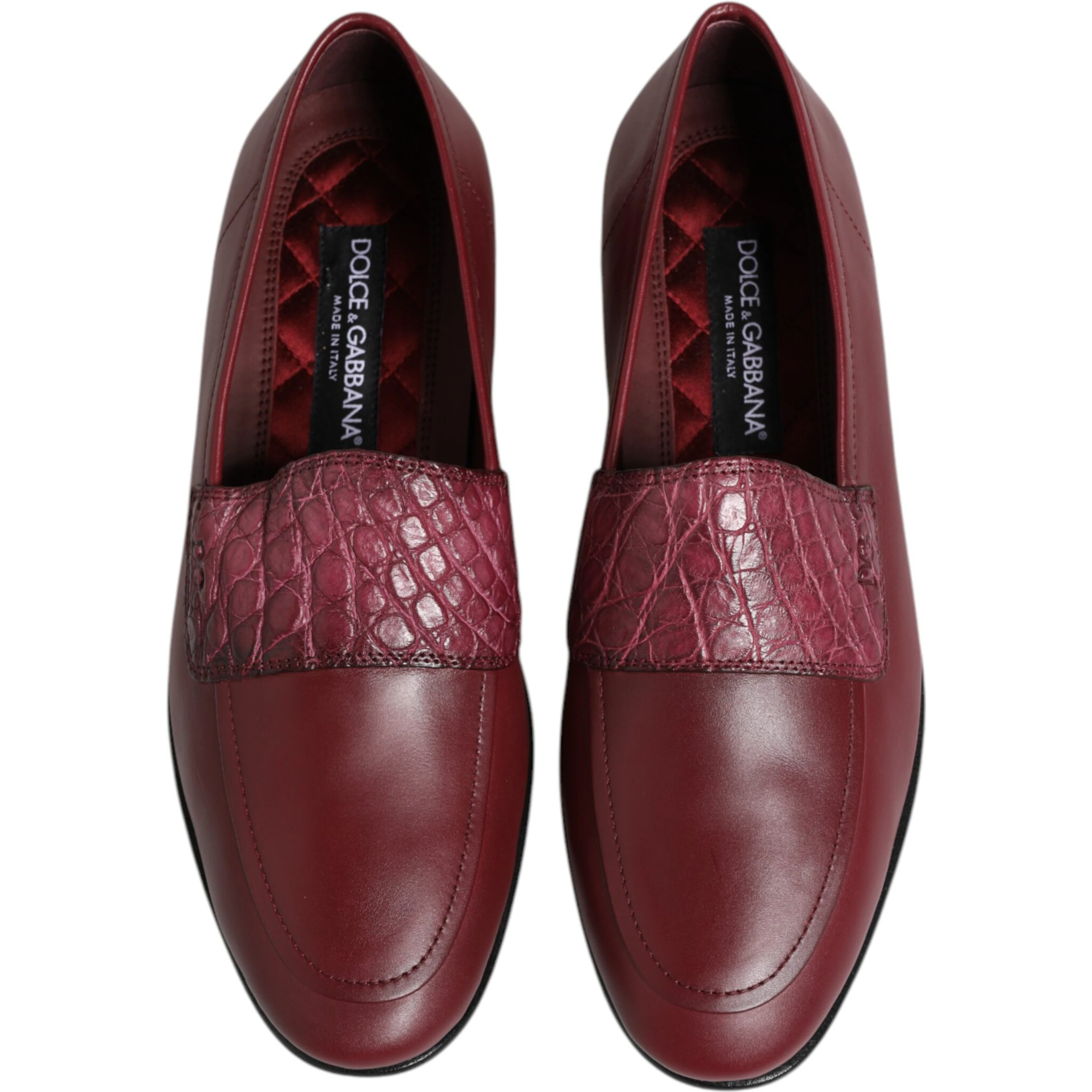 Burgundy Leather Formal Slip On Shoes