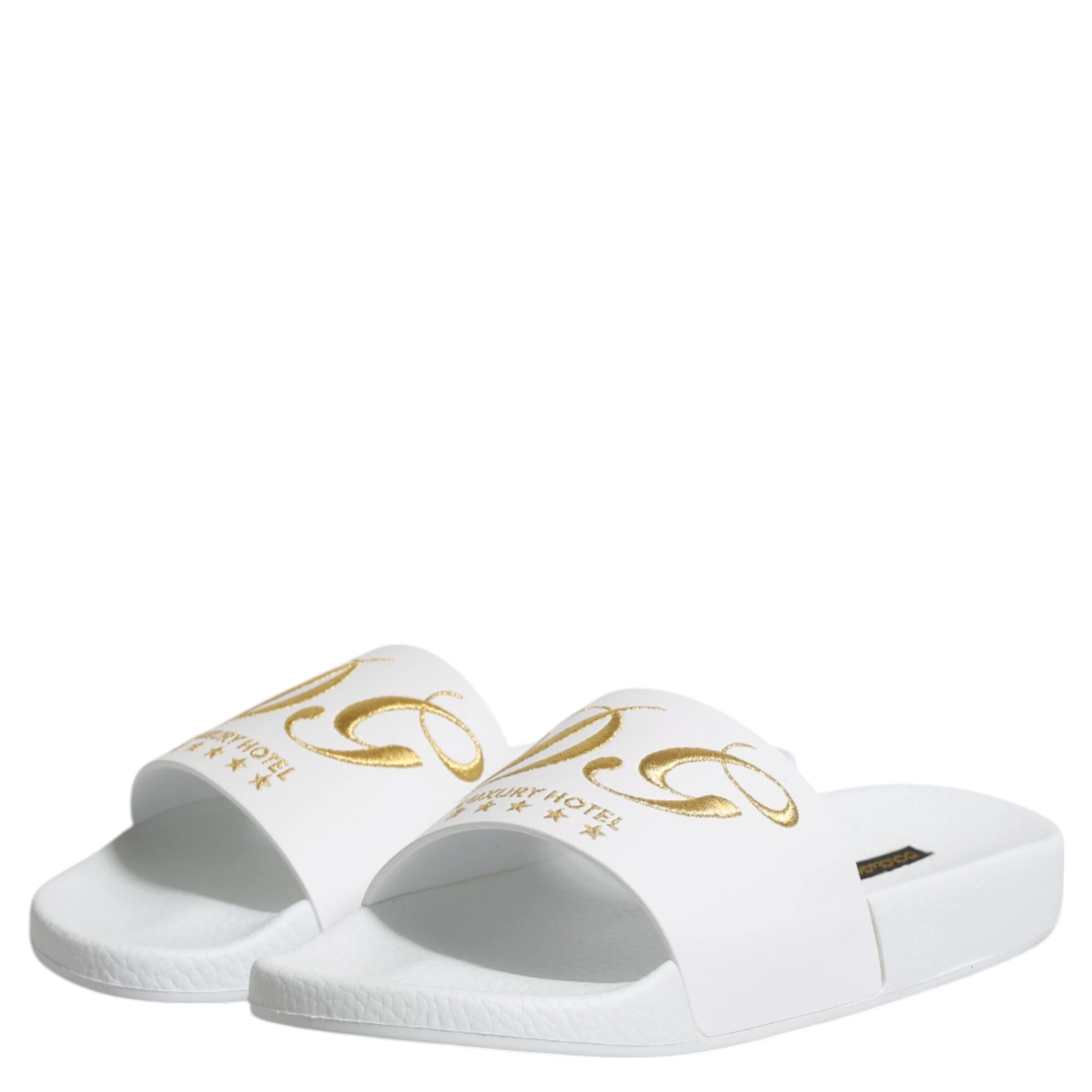 White Leather Slides Sandals Beachwear Shoes
