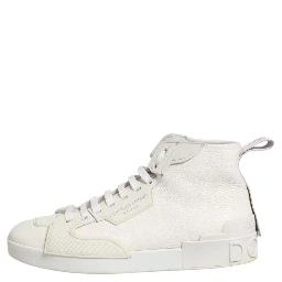 White Leather Mid Top Sneakers Shoes
