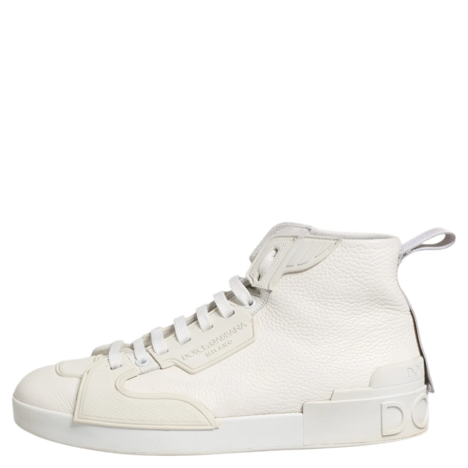 White Leather Mid Top Sneakers Shoes
