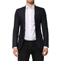 Dark Blue Single Breasted Men Suit Blazer