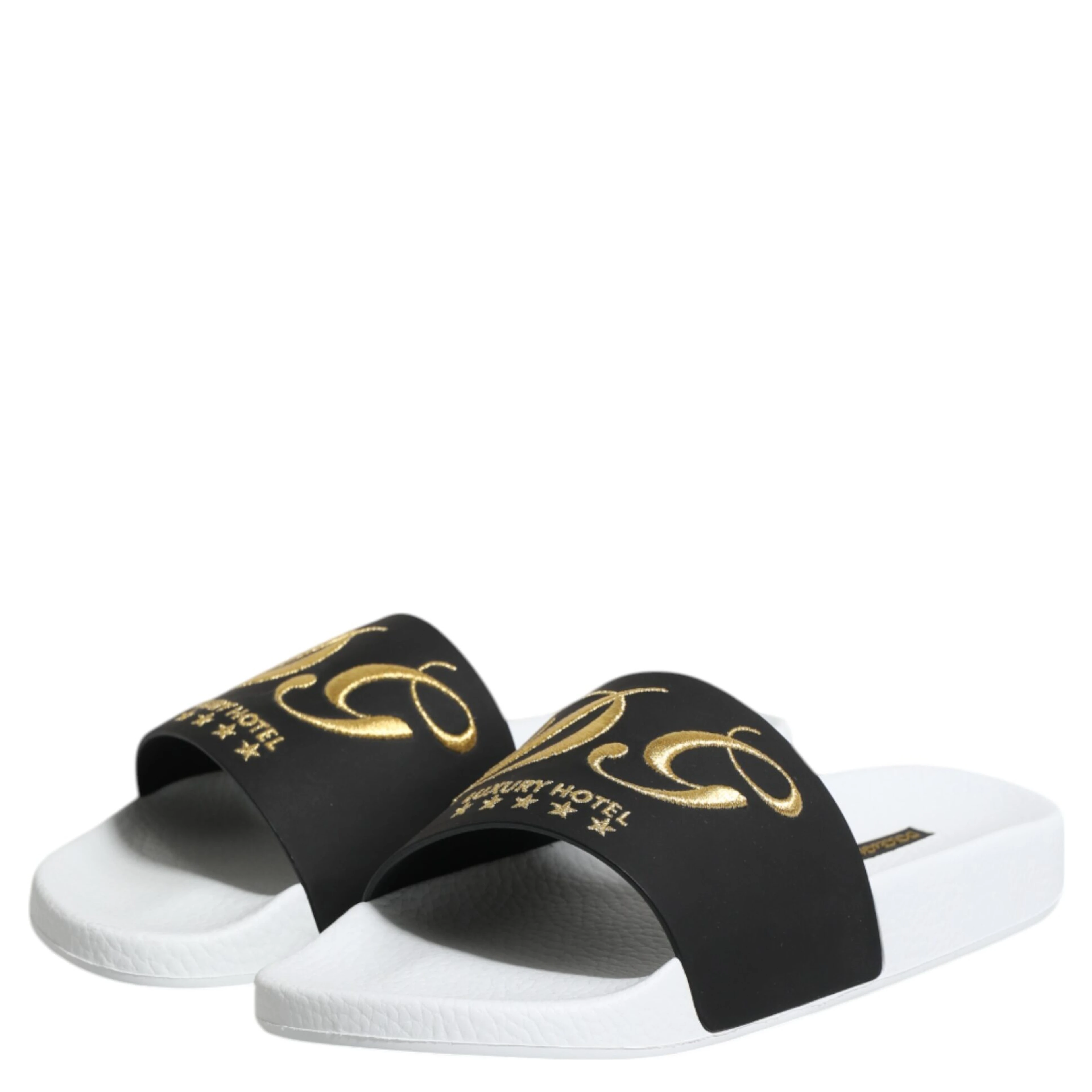 White Black Leather Sandals Beachwear Shoes