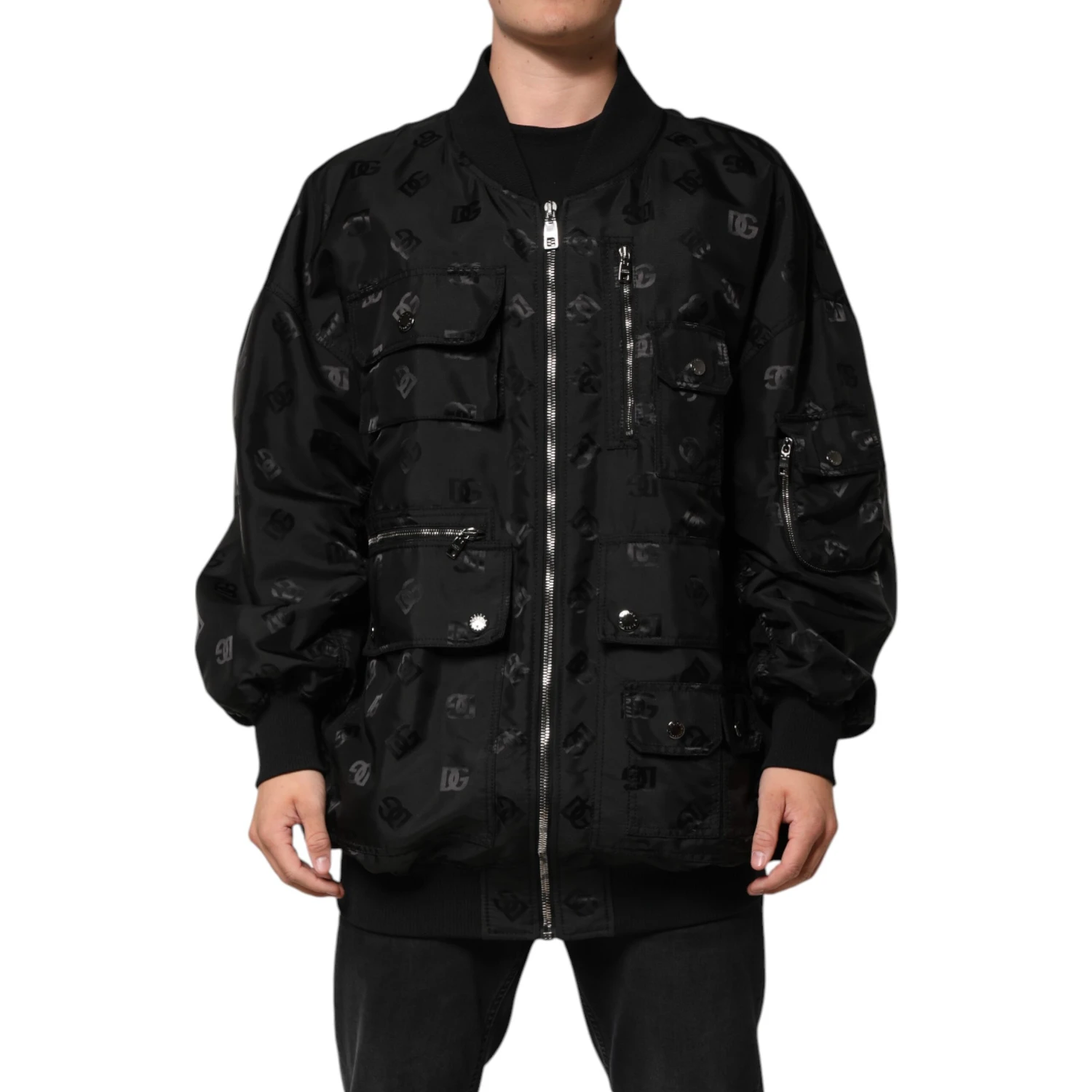 Black Cargo Windbraker Logo Mania Jacket