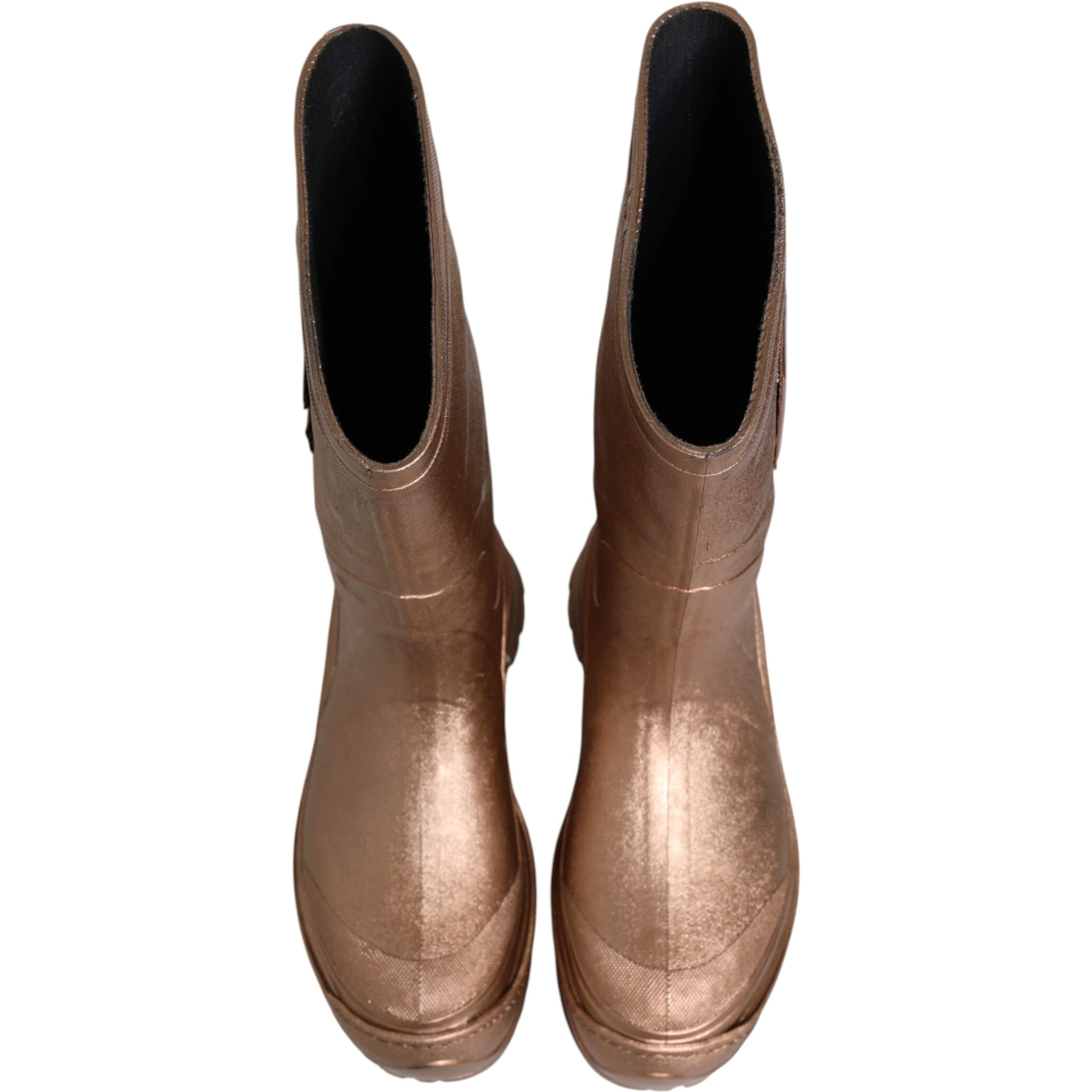 Metallic Gold Pull On Rain Boots Shoes