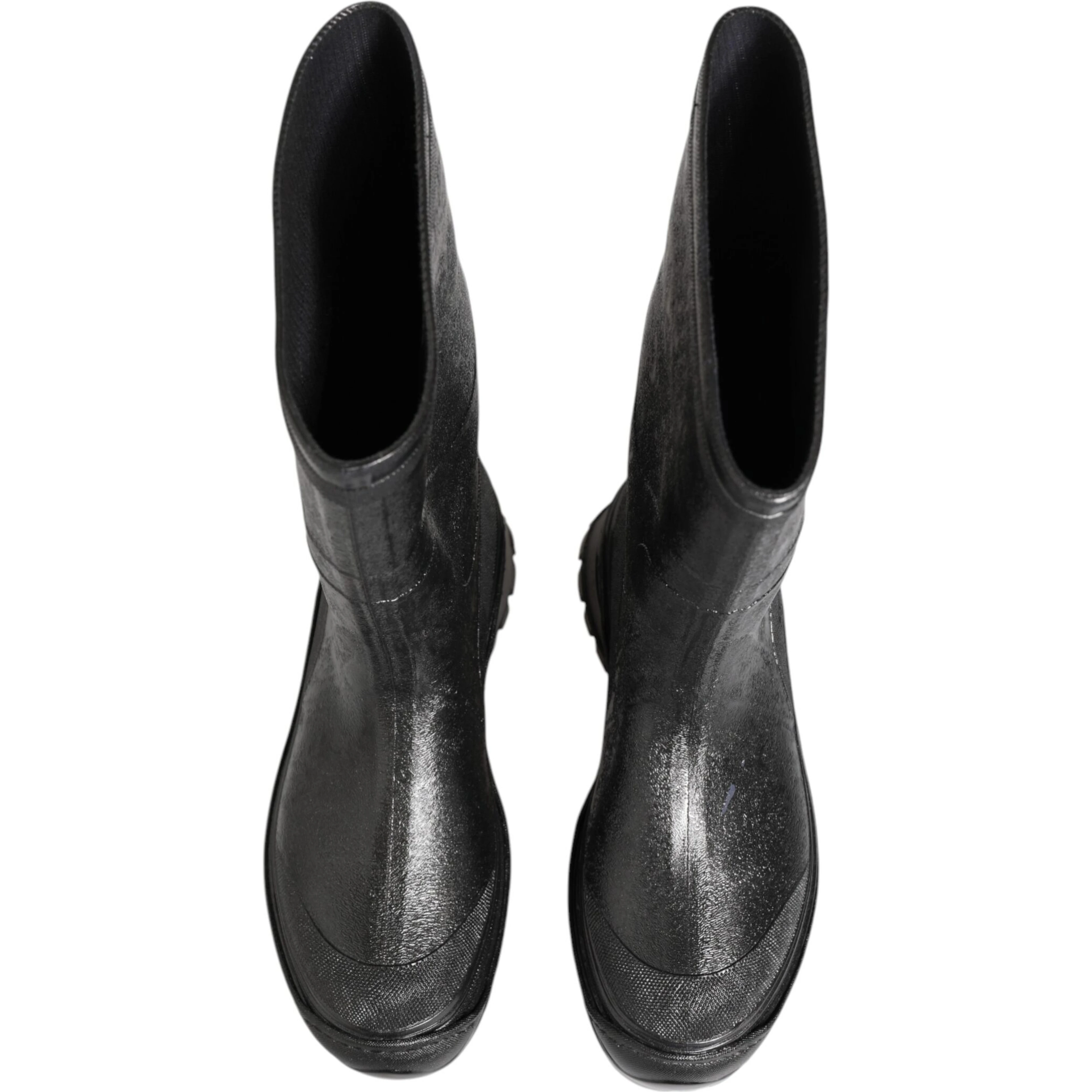 Metallic Gray Pull On Rain Boots Shoes