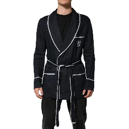 Dark Blue DG Embroidery Jacket Robe Blazer