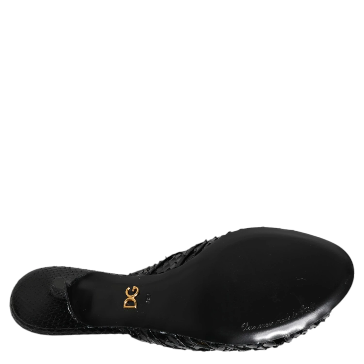 Black Leather Heels Slides Sandals Shoes