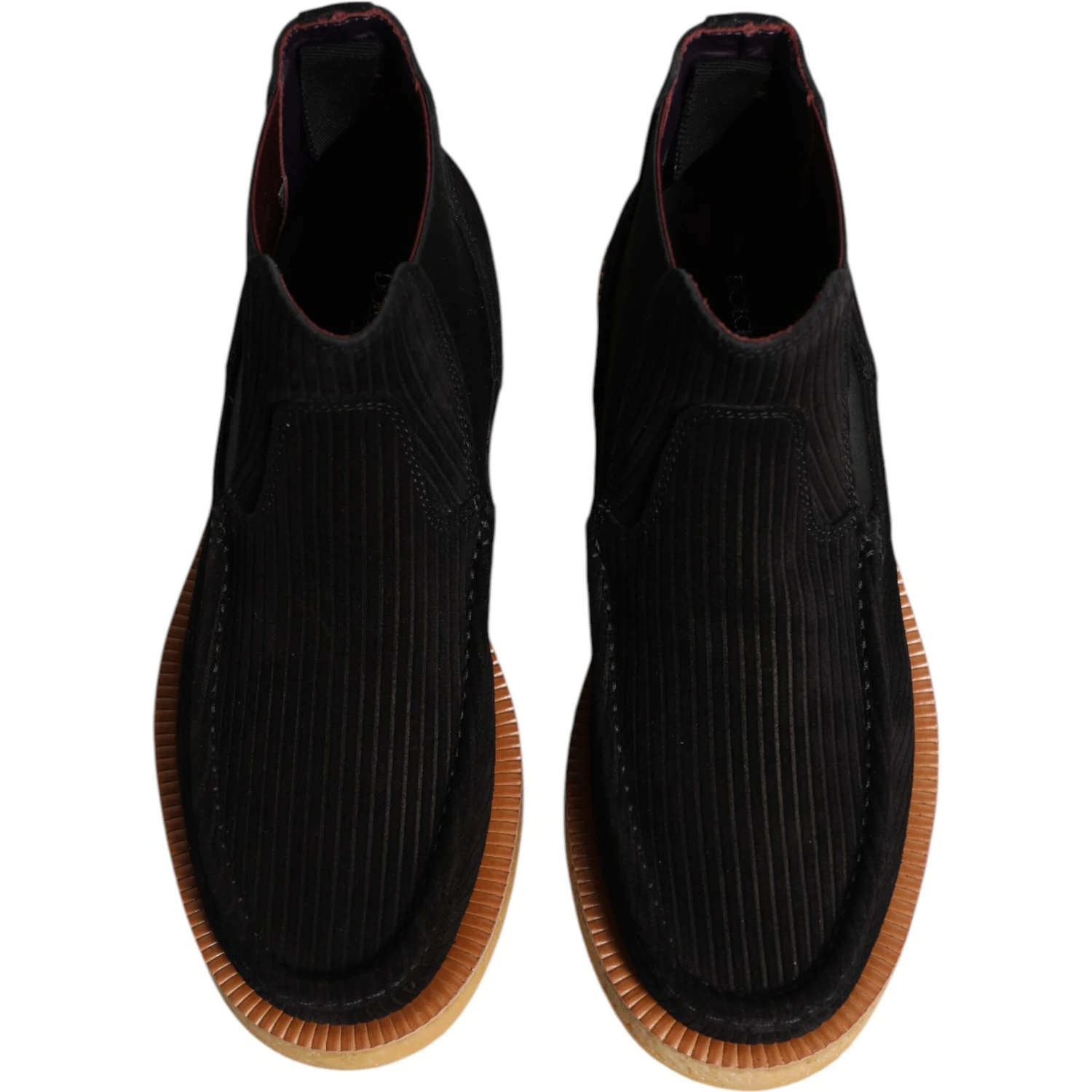 Black Calf Suede Slip On Ankle Boots Shoes