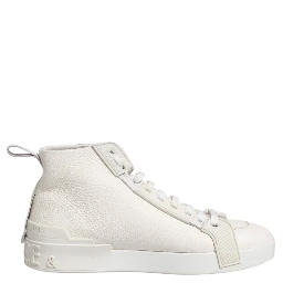 White Leather Mid Top Sneakers Shoes