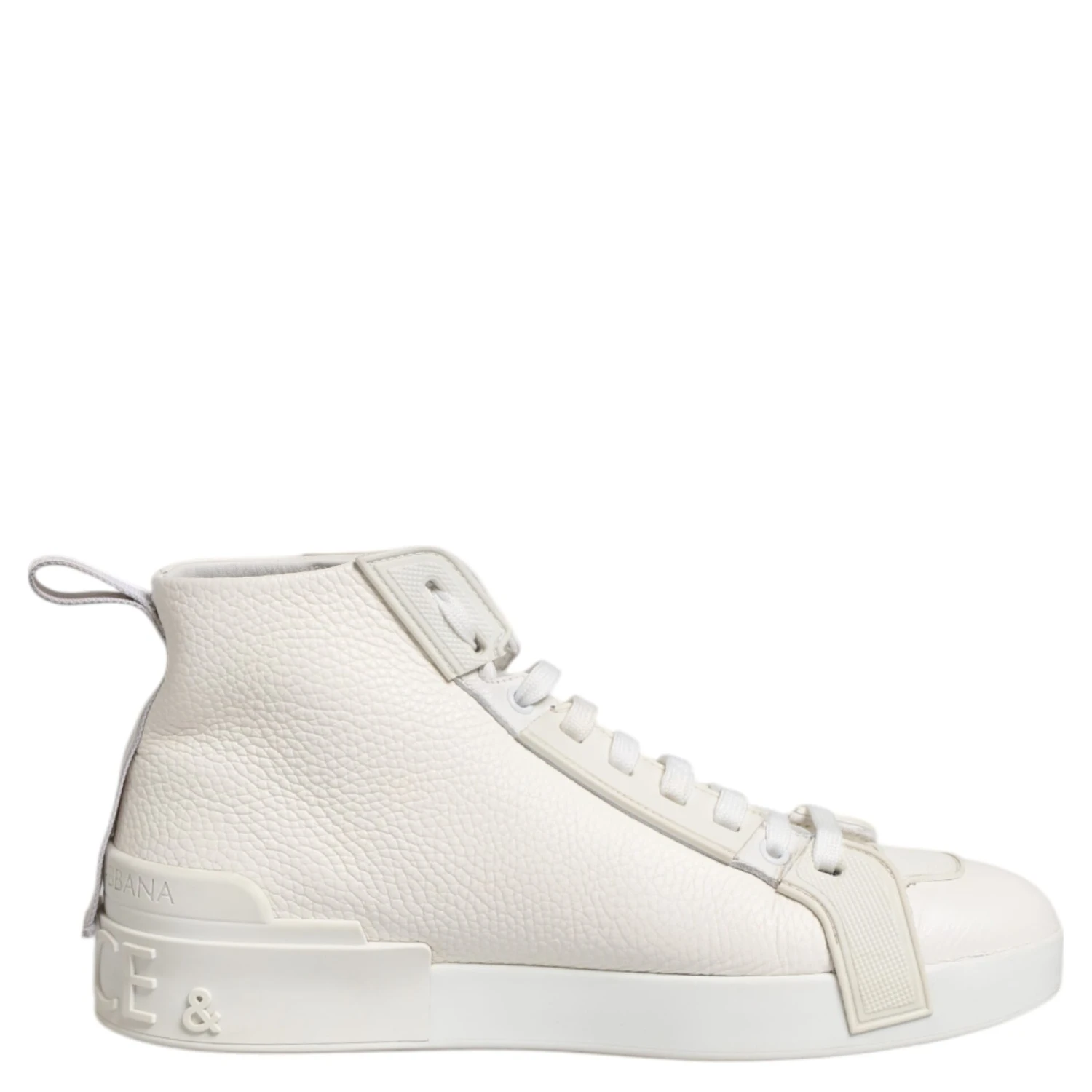 White Leather Mid Top Sneakers Shoes