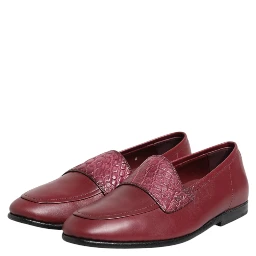 Burgundy Leather Formal Slip On Shoes
