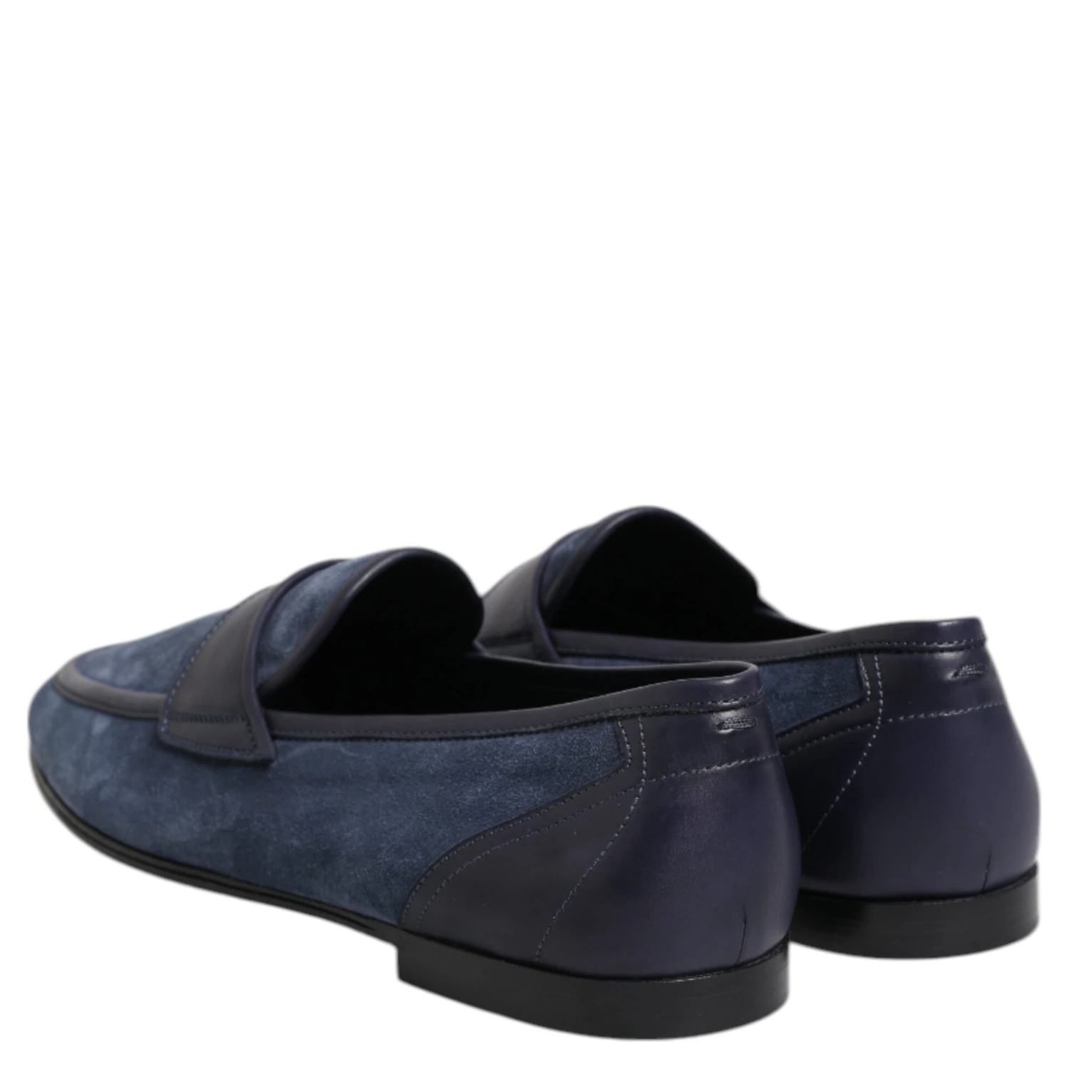Blue Suede Leather Loafers Moccasin Shoes