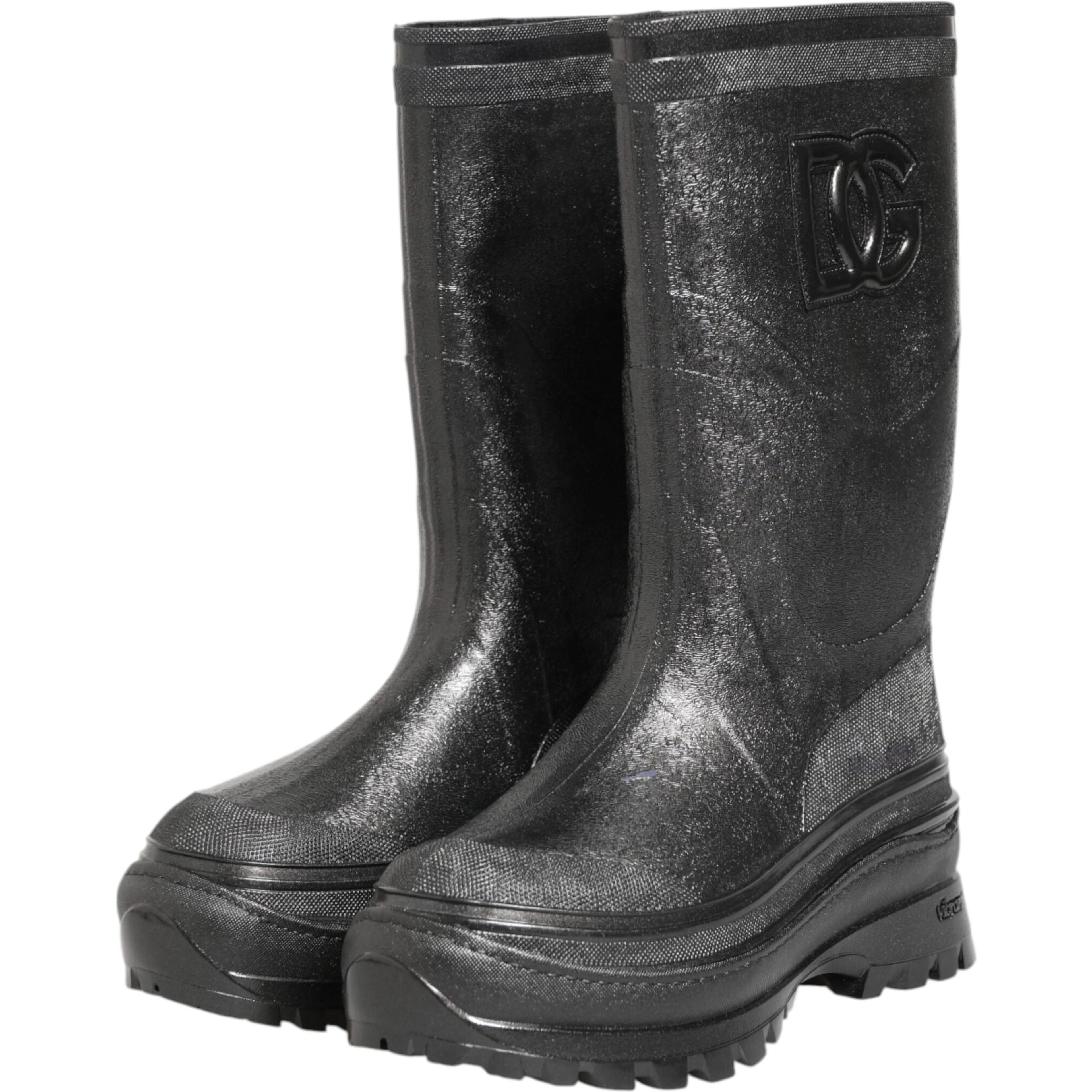 Metallic Gray Pull On Rain Boots Shoes