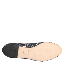 Blue Taormina Lace Crystals Flats Shoes