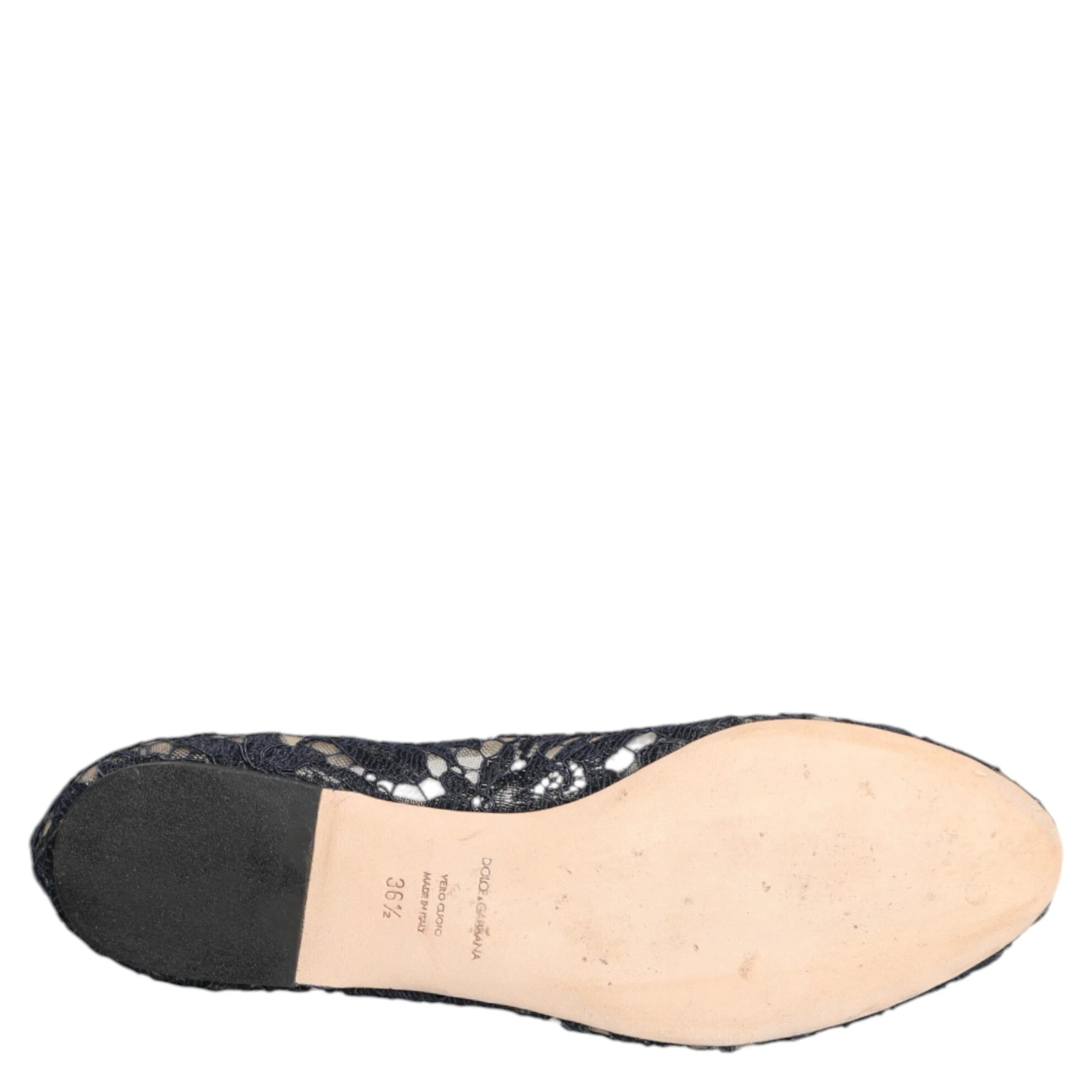 Blue Taormina Lace Crystals Flats Shoes