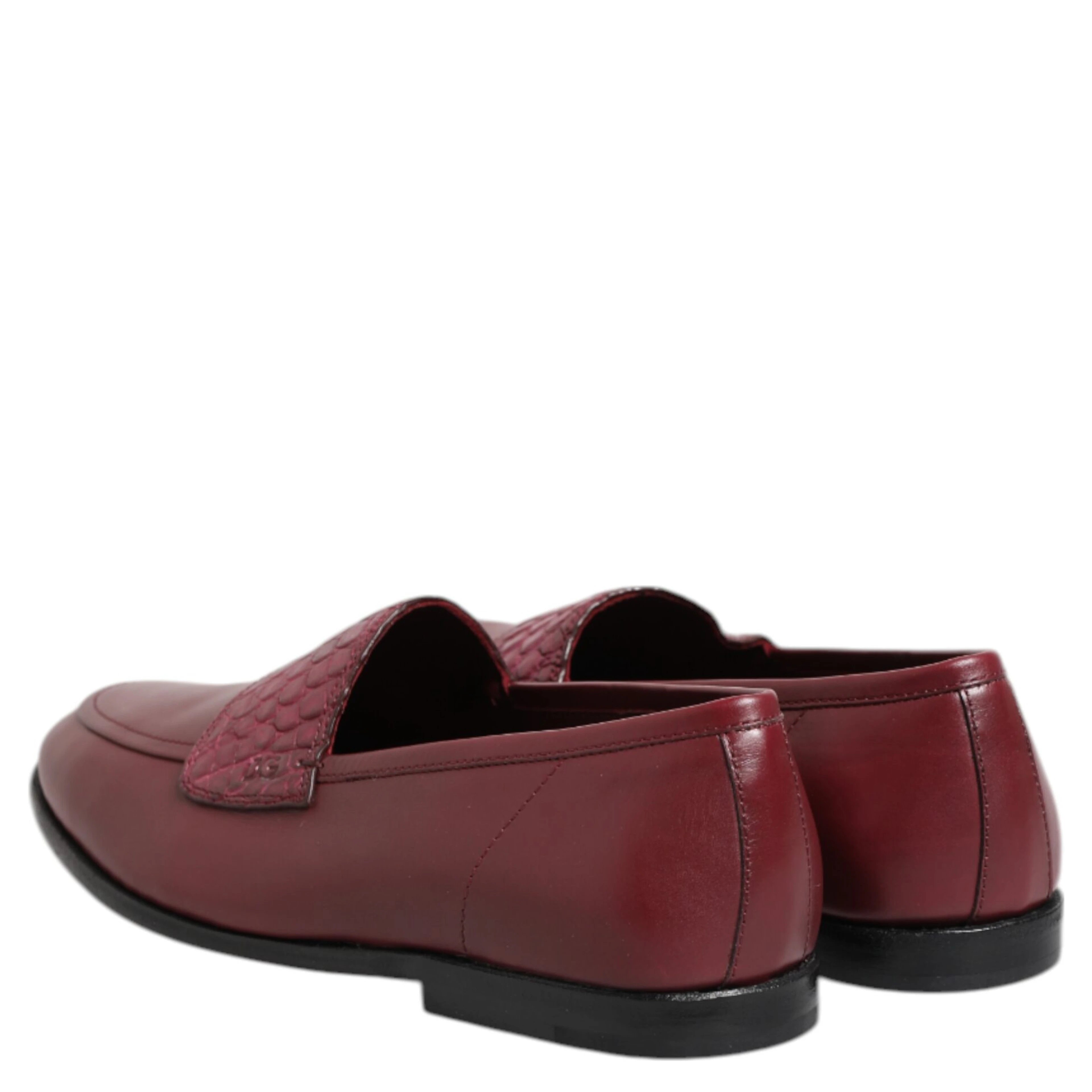 Burgundy Leather Formal Slip On Shoes