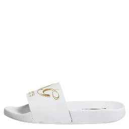 White Leather Slides Sandals Beachwear Shoes