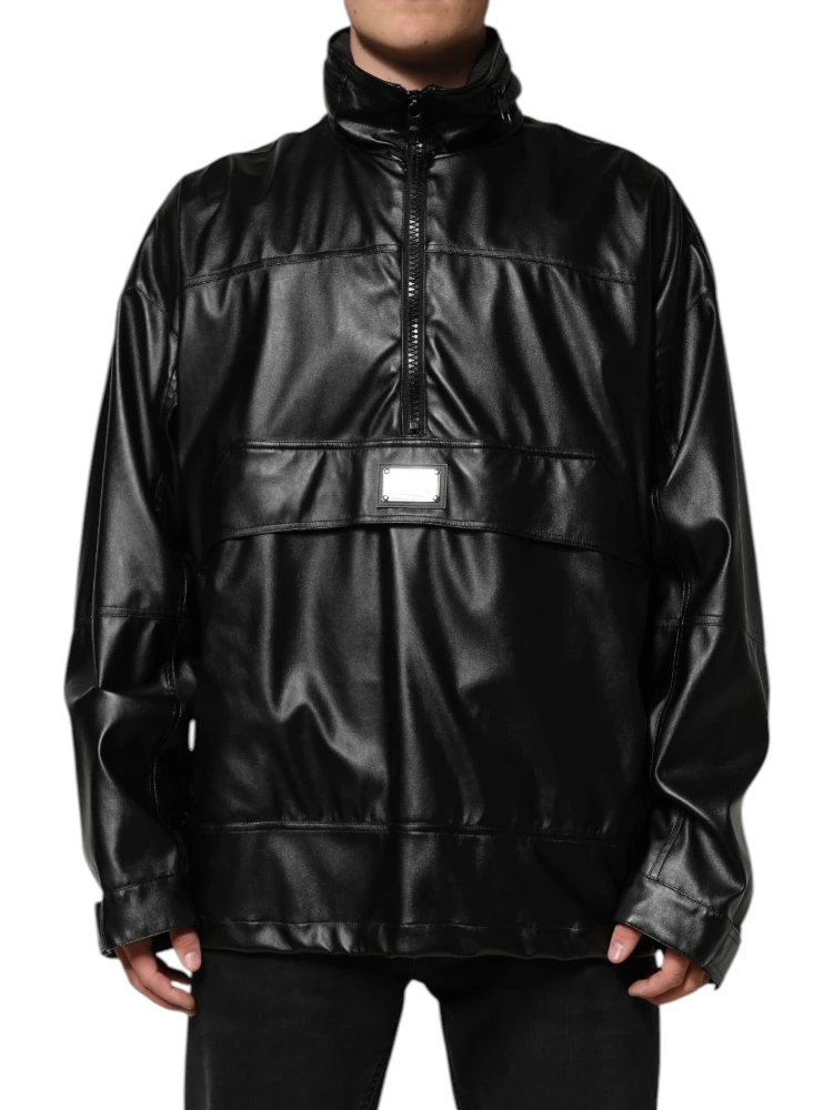 Black Polyester Logo Plaque Bomber Jacket alternative