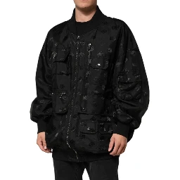 Black Cargo Windbraker Logo Mania Jacket