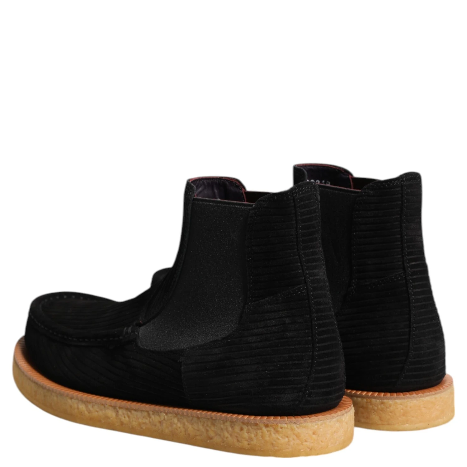 Black Calf Suede Slip On Ankle Boots Shoes